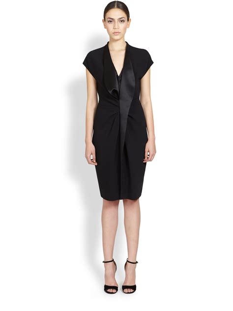 givenchy black cape dress|givenchy pleated dress.